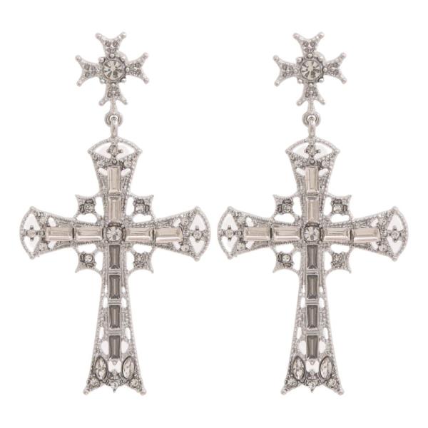 SDJ CROSS DANGLE EARRING