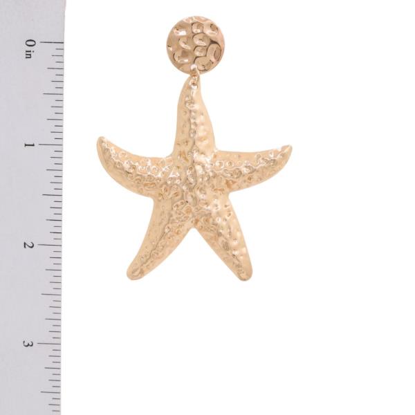 SDJ METAL SEA LIFE STARFISH DANGLE EARRING