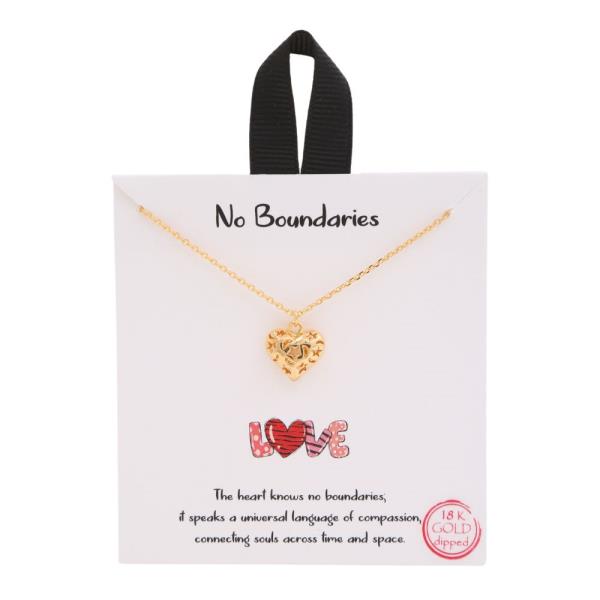 18K GOLD RHODIUM DIPPED NO BOUNDARIES HEART NECKLACE