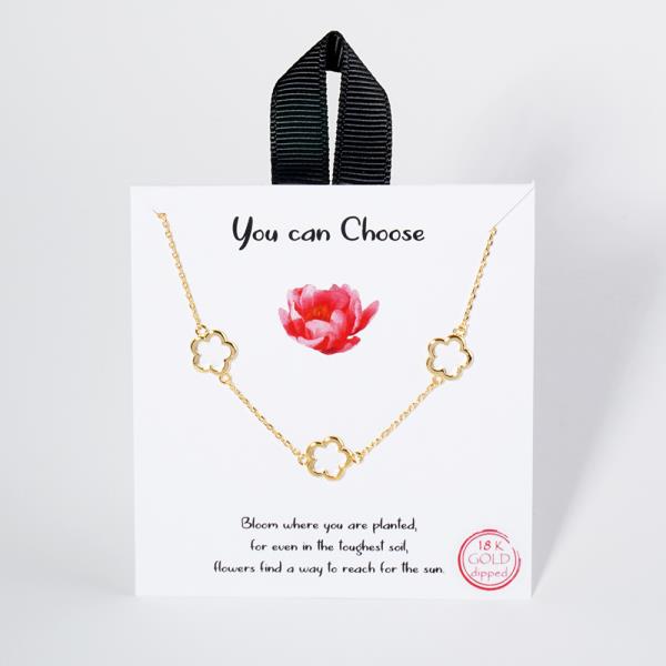 18K GOLD RHODIUM DIPPED YOU CAN CHOOSE CLOVER NECKLACE