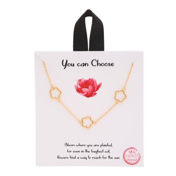 18K GOLD RHODIUM DIPPED YOU CAN CHOOSE CLOVER NECKLACE