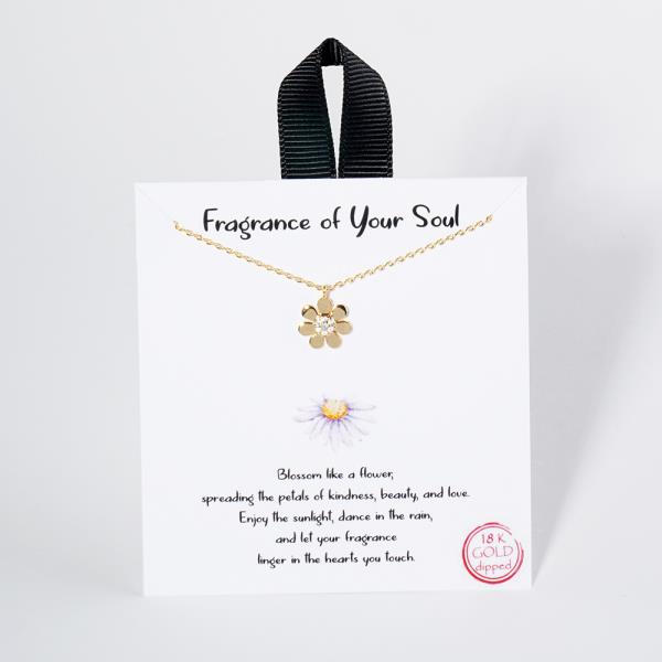 18K GOLD RHODIUM DIPPED FRAGRANCE OF YOUR SOUL FLOWER NECKLACE