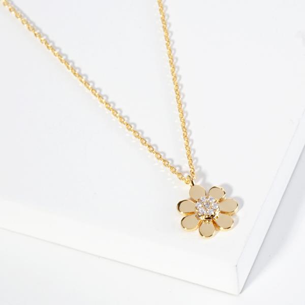 18K GOLD RHODIUM DIPPED FRAGRANCE OF YOUR SOUL FLOWER NECKLACE
