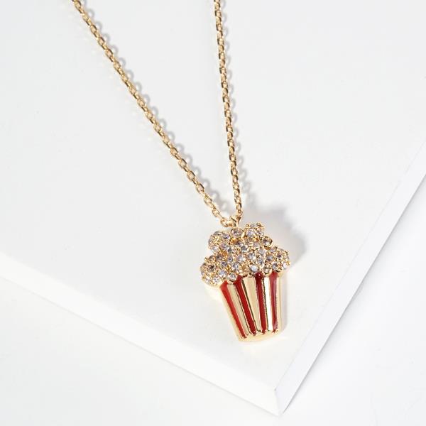 18K GOLD RHODIUM DIPPED POPCORN NECKLACE