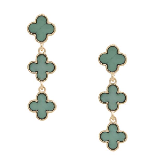 TRIPLE CLOVER DROP EARRING