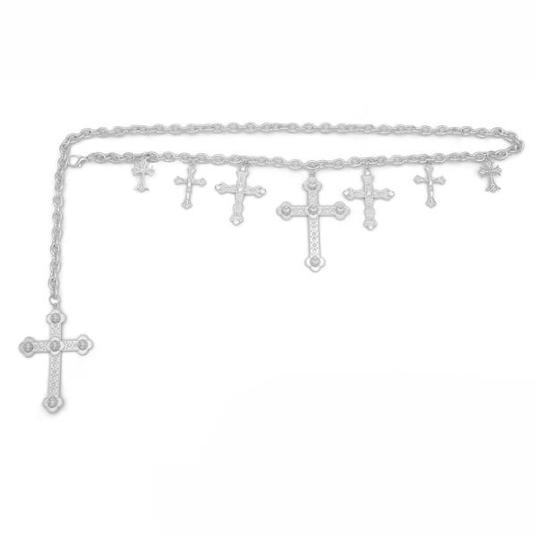 PLUS SIZE CROSS CHARM CHAIN BELT (EXTENDED SIZING)
