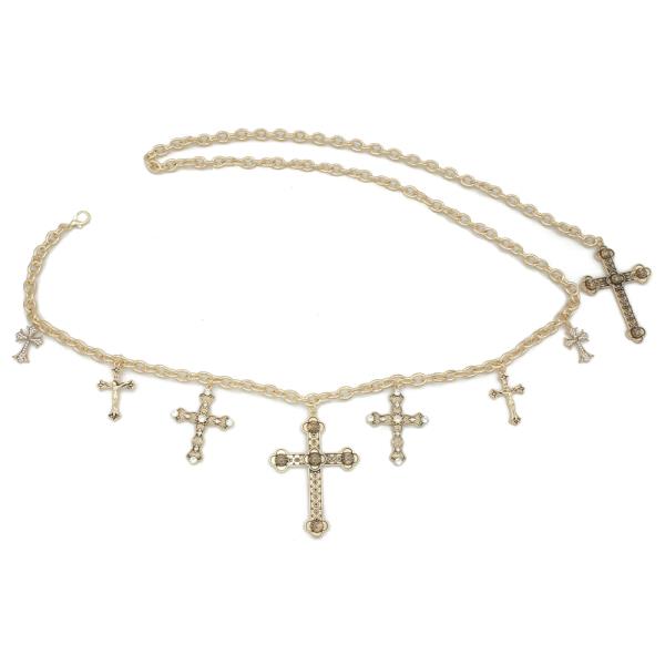 PLUS SIZE CROSS CHARM CHAIN BELT (EXTENDED SIZING)