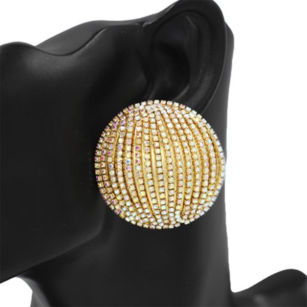 RHINESTONE BALL POST EARRING