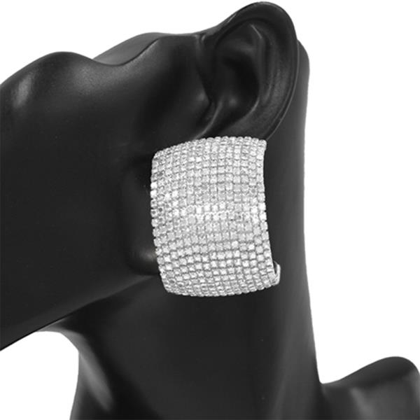 RHINESTONE RECTANGLE POST EARRING