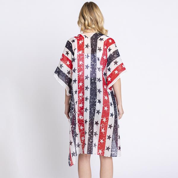 STRIPE AND STAR AMERICAN FLAG KIMONO