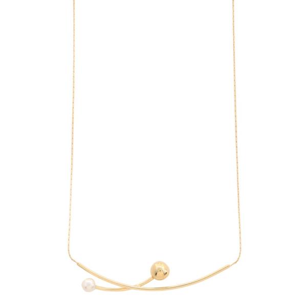 SODAJO GOLD DIPPED PEARL CROSS NECKLACE