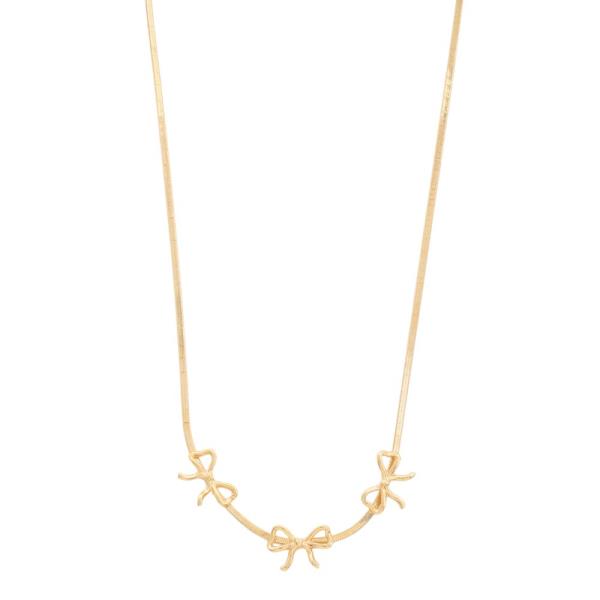 SODAJO GOLD DIPPED METAL RIBBON NECKLACE