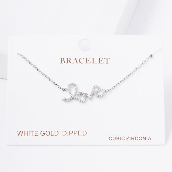 GOLD DIPPED CZ LOVE PENDANT NECKLACE