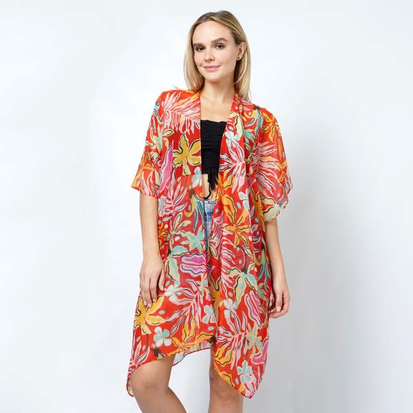 TROPICAL PRINT KIMONO