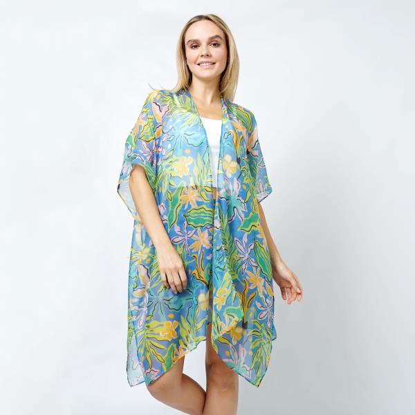 TROPICAL PRINT KIMONO