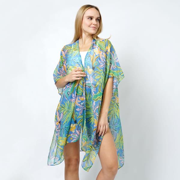 TROPICAL PRINT KIMONO