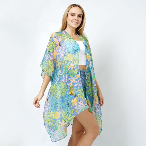 TROPICAL PRINT KIMONO
