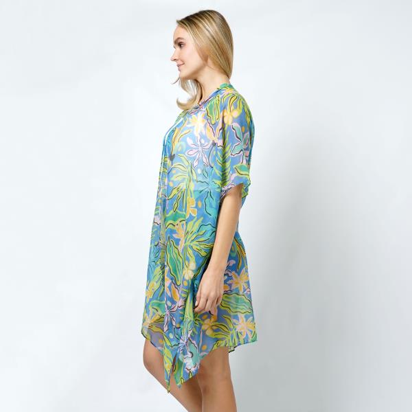 TROPICAL PRINT KIMONO