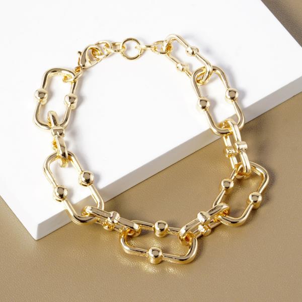 GOLD DIPPED METAL CHAIN BRACELET