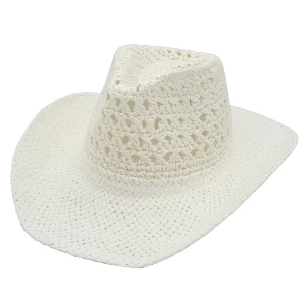 CROCHET WEAVE COWBOY FEDORA WITH STRAP