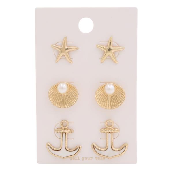 SEA LIFE MULTI EARRING 3 PAIR SET