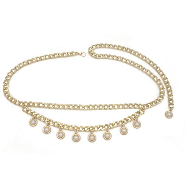 PEARL ACCENT LAYERED CHAIN BELT