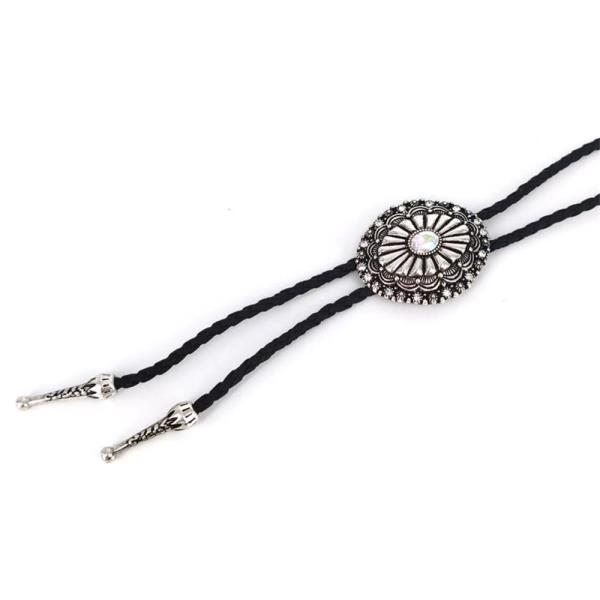 WESTERN STYLE RHINESTONE ADJUSTABLE Y LONG NECKLACE EARRING SET