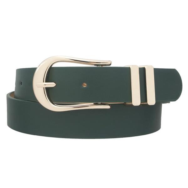 ELONGATED U BUCKLE DOUBLE LOOP BELT