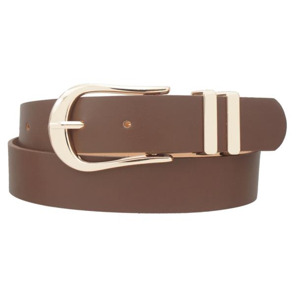 ELONGATED U BUCKLE DOUBLE LOOP BELT