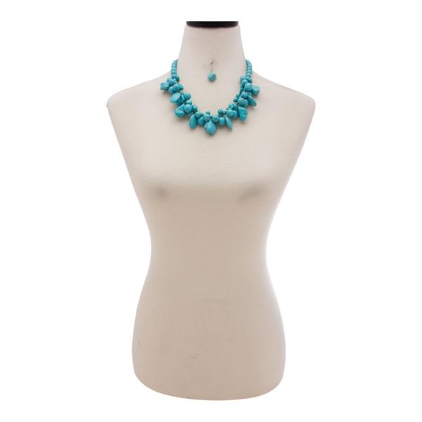 TQ STONE CHUNKY NECKLACE EARRING SET