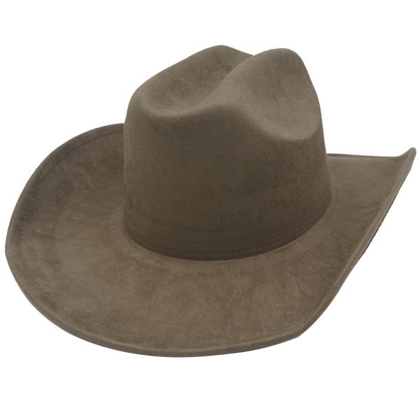 BANDLESS FAUX SUEDE COWBOY HAT