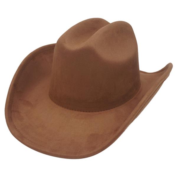 BANDLESS FAUX SUEDE COWBOY HAT