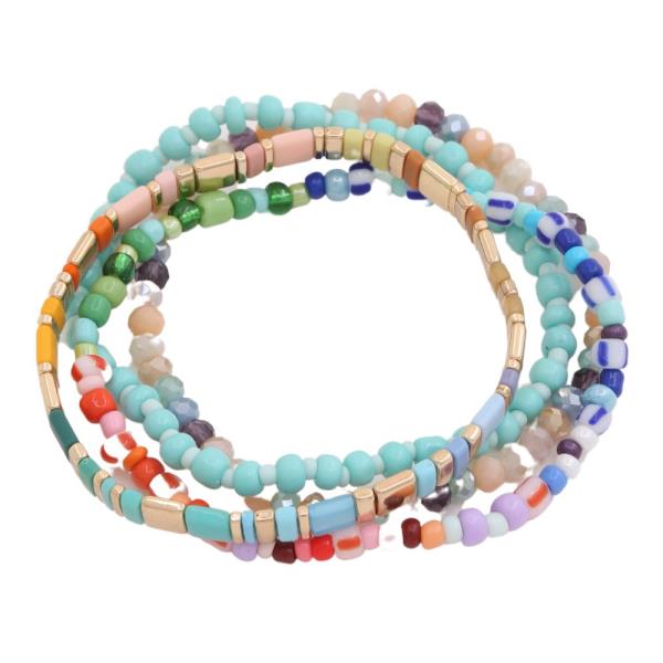 MULTI BEAD STERTCH BRACELET SET