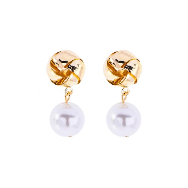 INTERTWINED CIRCLE PEARL EARRING