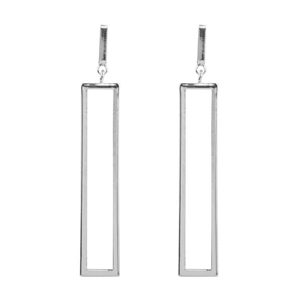 METAL LINE RECTANGLE EARRING