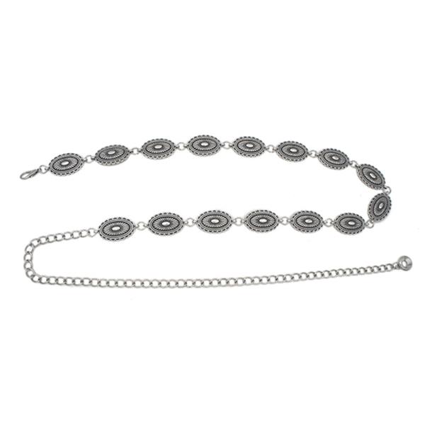 SOUTH WESTERN OVAL LINKED CONCHO CHAIN BELT