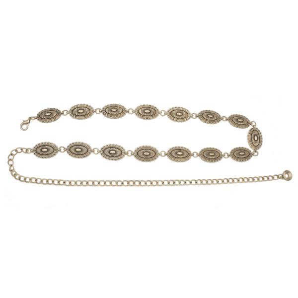 SOUTH WESTERN OVAL LINKED CONCHO CHAIN BELT