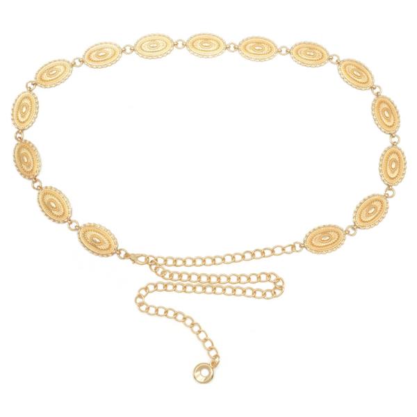 SOUTH WESTERN OVAL LINKED CONCHO CHAIN BELT