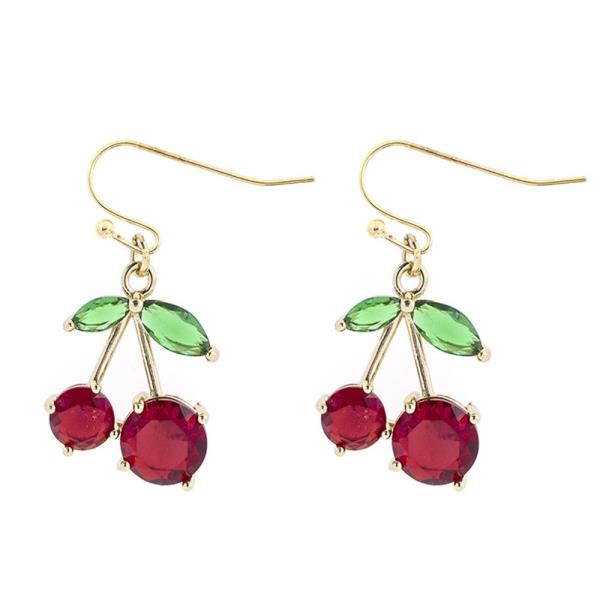 CHERRY FISH HOOK EARRING