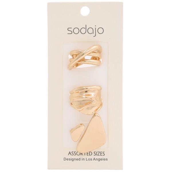 SODAJO CHUNKY METAL ASSORTED RING SET