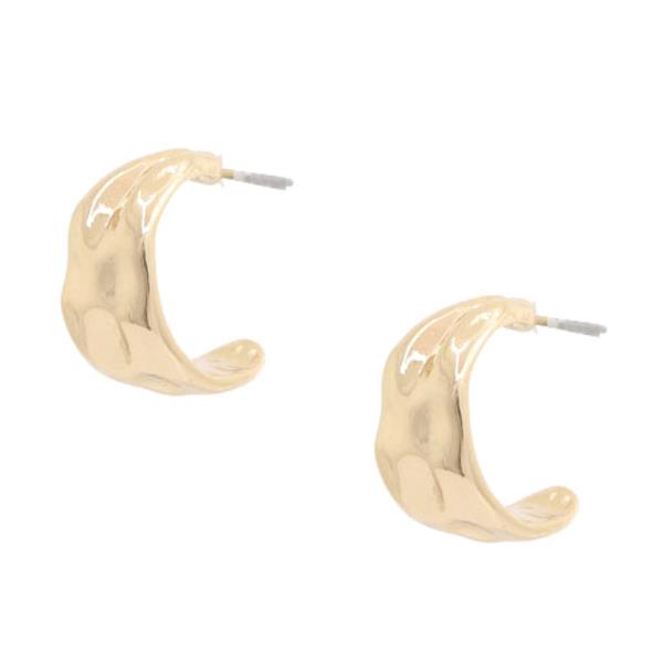 SODAJO HAMMERED METAL OPEN HOOP EARRING