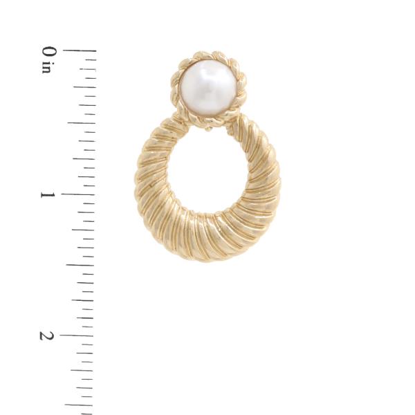 SODAJO PEARL BEAD ROUND METAL GOLD DIPPED EARRING