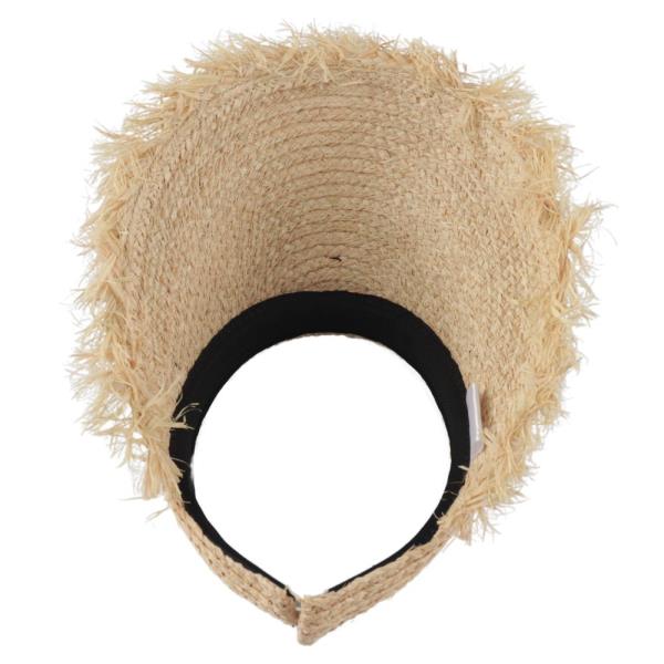 RIBBON STRAW VISOR SUN HAT