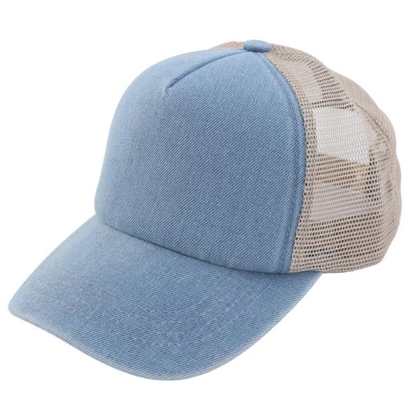 DENIM BACK SIDE MESH FASHION CAP