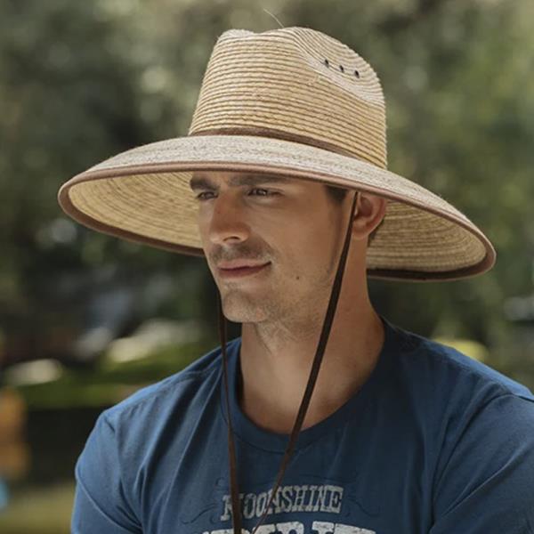 STRAW SUN HAT WITH STRAP