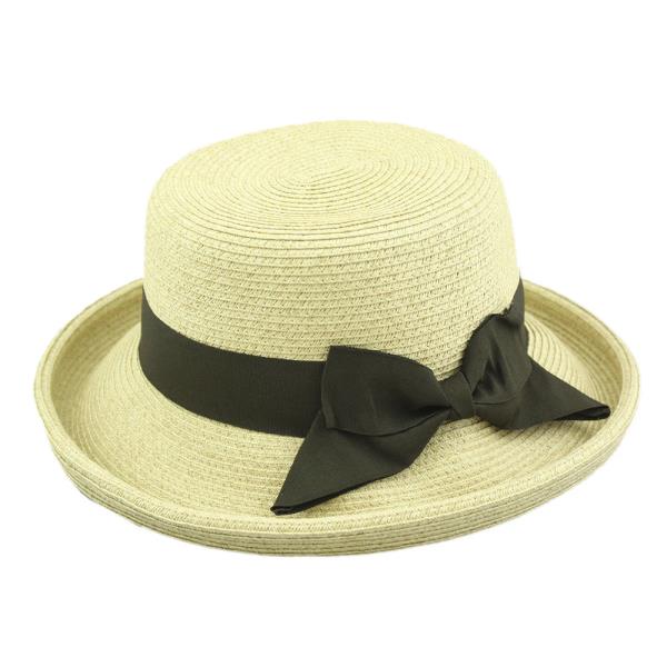 STRAW BLACK RIBBON BAND PANAMA SUN HAT