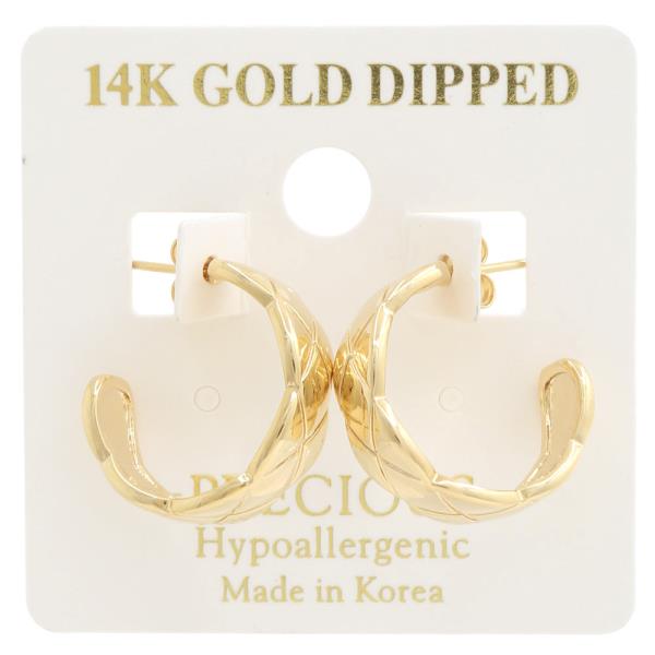 14K GOLD DIPPED OPEN HOOP EARRING