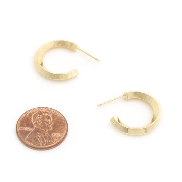 14K GOLD DIPPED OPEN HOOP HYPOALLERGENIC EARRING