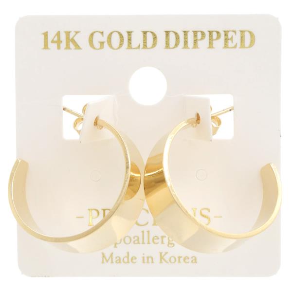 14K GOLD DIPPED WIDE OPEN HOOP EARRING