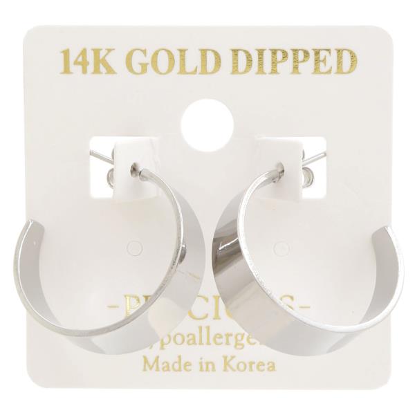 14K GOLD DIPPED WIDE OPEN HOOP EARRING